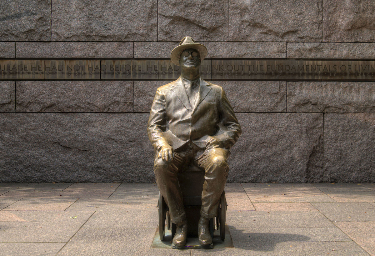A statue depicting the former president at the Franklin Delano Roosevelt Memorial in Washington, DC,  on Monday, August 18, 2014. Copyright 2014 Jason Barnette